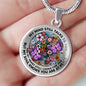 AG2608021 My Mind Still Talks To You Purple Butterflies Flower Luxury Necklace with Back Engraving