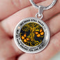 AG2008019 My Mind Still Talks To You Orange Monarch Butterflies Gold Tree Of Life Luxury Necklace with Back Engraving