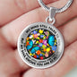 AG2808011 My Mind Still Talks To You Blue Butterflies Flower Luxury Necklace with Back Engraving