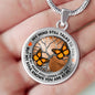 AG1308027 My Mind Still Talks To You Orange Monarch Butterflies Tree Of Life Luxury Necklace with Back Engraving