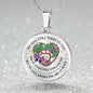 POLVSH0055 Purple Butterfly Green Heart Tree Of Life My Mind Still Talks To U Luxury Necklace with Back Engraving