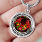 AG2608050 My Mind Still Talks To You Red Cardinals Flower Luxury Necklace with Back Engraving