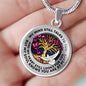 TM0105 My Mind Still Talks To You Dove with Pink Butterflies Tree Of Life Luxury Necklace with Back Engraving