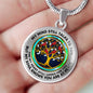 JL2307004 My Mind Red Cardinals Opal Circle Golden Tree Of Life Luxury Necklace with Back Engraving