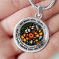 AG2608029 My Mind Still Talks To You Orange Monarch Butterflies Flower Luxury Necklace with Back Engraving