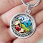 AG2508034 My Mind Still Talks To You Blue Butterflies Flower Luxury Necklace with Back Engraving