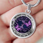 AG2008017 My Mind Still Talks To You Purple Butterflies Tree Of Life Luxury Necklace with Back Engraving