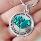 SP0109020 My Mind Still Talks To You Turquoise Butterflies Broken Heart Luxury Necklace with Back Engraving