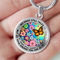 AG2408039 My Mind Still Talks To You Orange Monarch Butterflies Flower Luxury Necklace with Back Engraving