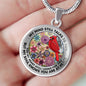 AG2208056 My Mind Still Talks To You Red Cardinals Flower Luxury Necklace with Back Engraving