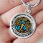 JL2407004 My Mind Still Talks To You Blue Butterflies Gold Celtic Tree Of Life And Galaxy Luxury Necklace with Back Engraving