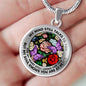 AG2608036 My Mind Still Talks To You Purple Butterflies Flower Luxury Necklace with Back Engraving