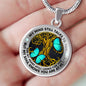 AG2008004 My Mind Still Talks To You Turquoise Butterflies Gold Tree Of Life Luxury Necklace with Back Engraving