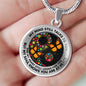 AG2408036 My Mind Still Talks To You Orange Monarch Butterflies Yin Yang Flower Luxury Necklace with Back Engraving