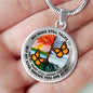 AG2008031 My Mind Still Talks To You Orange Monarch Butterflies Four Seasons Tree Of Life Luxury Necklace with Back Engraving