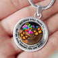 AG2408027 My Mind Still Talks To You Orange Monarch Butterflies Flower Luxury Necklace with Back Engraving