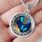 AG2108023 My Mind Still Talks To You Blue Butterflies Tree Of Life Luxury Necklace with Back Engraving