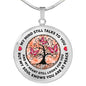 My Mind Still Talks To You Butterfly Orange Pink Circle Tree Of Life PT0045 Luxury Necklace with Back Engraving
