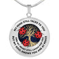 My Mind Still Talks To You 3 Ladybugs Tree Of Life Luxury Necklace with Back Engraving