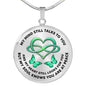 KT0060 My Mind Still Talks To You Green Butterflies Heart Love Infinity Luxury Necklace with Back Engraving