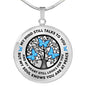My Mind Still Talks To You Blue Butterflies Black Tree Of Life Luxury Necklace with Back Engraving