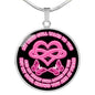 KT0059 My Mind Still Talks To You Pink Butterflies Heart Love Infinity 2 Luxury Necklace with Back Engraving