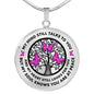 My Mind Still Talks To You Purple Butterflies Black Tree Of Life Luxury Necklace with Back Engraving