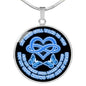 KT0056 My Mind Still Talks To You Blue Butterflies Heart Love Infinity 2 Luxury Necklace with Back Engraving