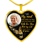 Golden Hummingbird My Mind HNLVBC0025 Personalized Memorial Heart Pendant Necklace
