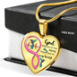KT0082 Hummingbird God Has You In His Arms I Have You In My Heart Love Pink Infinity Heartbeat Heart Pendant Luxury Necklace with Back Engraving