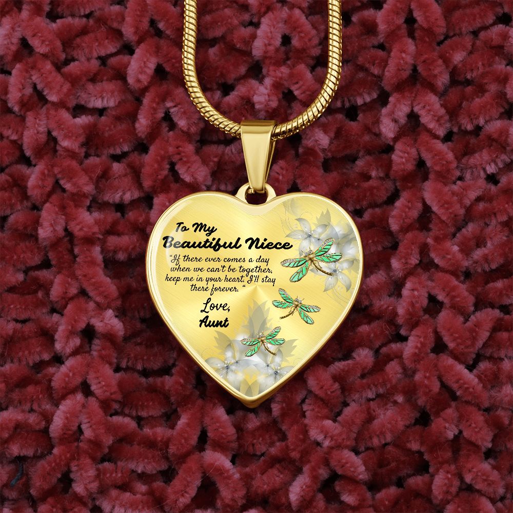 To My Beautiful Niece Heart Necklace Birthday Gift, Christmas Gift From Aunt