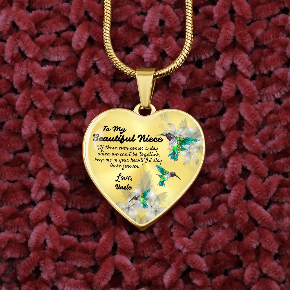 To My Beautiful Niece Heart Necklace Birthday Gift, Christmas Gift From Uncle