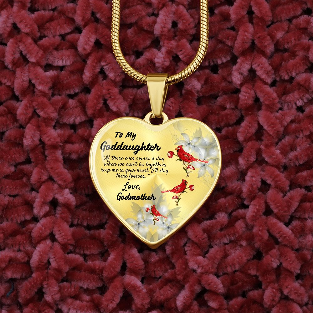 To My Goddaughter Heart Necklace Birthday Gift, Christmas Gift From Godmother
