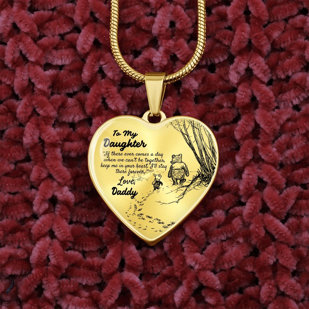 To My Beautiful Daughter Heart Necklace Birthday Gift, Christmas Gift From Daddy