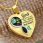 Aquamarine Butterfly God Has You Memorial Heart Pendant Necklace HNLVBC0014