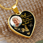 Golden Hummingbird God Has You HNLVBC0025 Personalized Memorial Heart Pendant Necklace