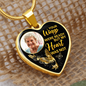 Golden Hummingbird Your Wings HNLVBC0025 Personalized Memorial Heart Pendant Necklace