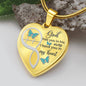 Turquoise Butterfly God Has You Memorial Heart Pendant Necklace HNLVBC0001