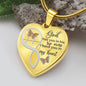 Orange Butterfly God Has You Memorial Heart Pendant Necklace HNLVBC0001