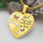Red Butterfly God Has You Memorial Heart Pendant Necklace HNLVBC0001