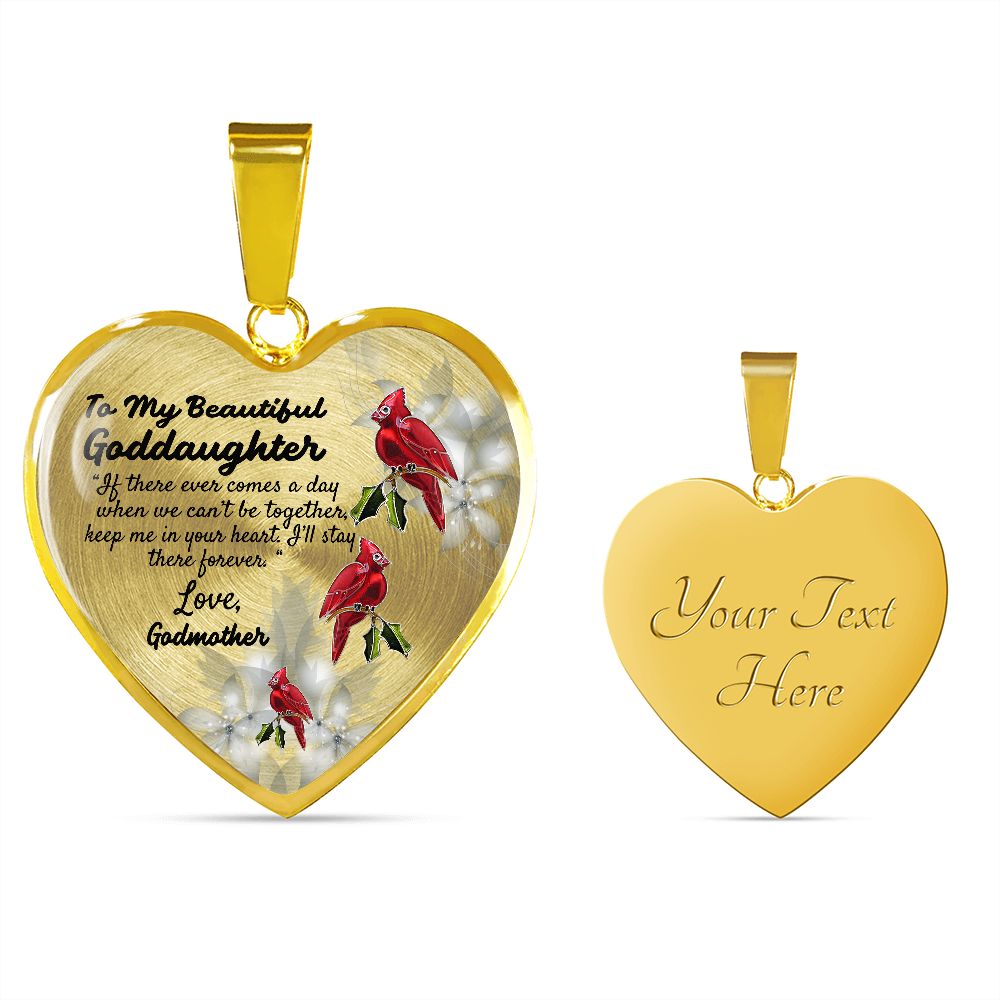 To My Beautiful Goddaughter Heart Necklace Birthday Gift, Christmas Gift From Godmother