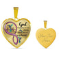 KT0080 Hummingbird God Has You In His Arms I Have You In My Heart Purple Love Infinity Heartbeat Heart Pendant Luxury Necklace with Back Engraving