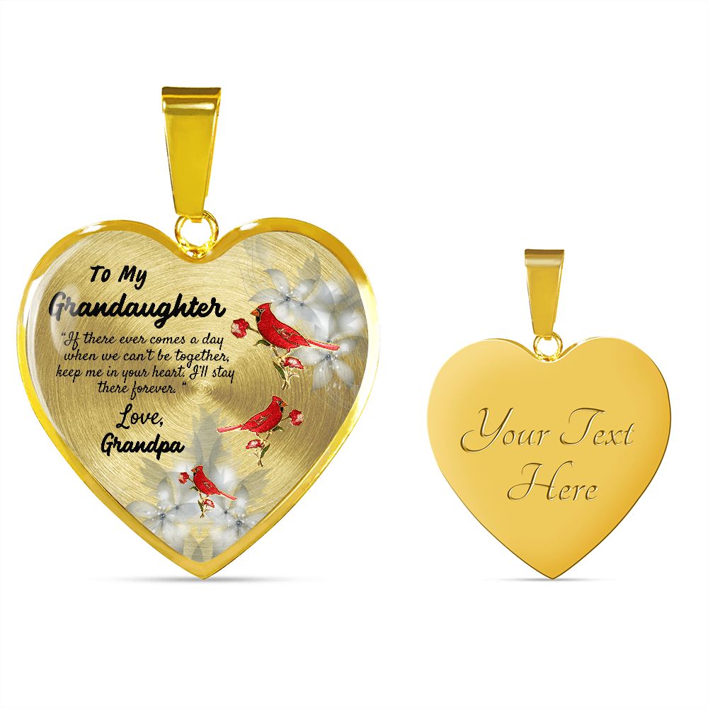 To My Granddaughter Heart Necklace Birthday Gift, Christmas Gift From Grandpa