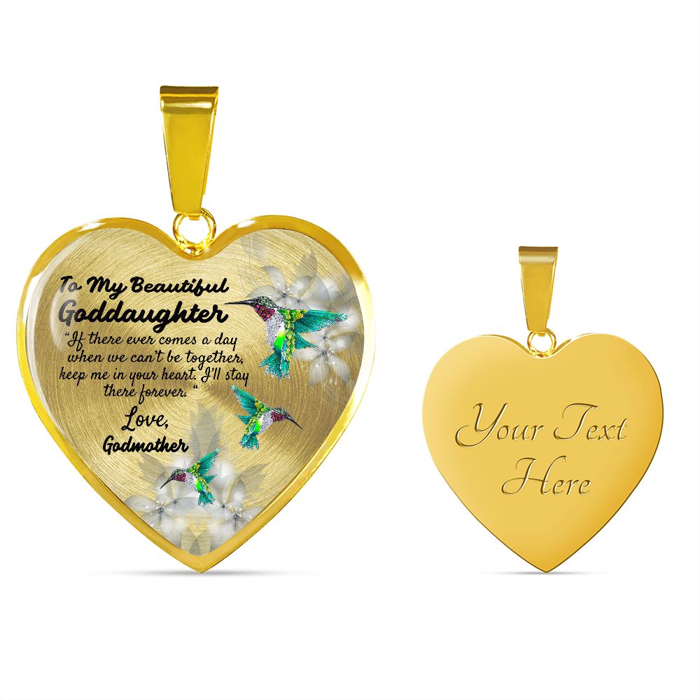 To My Beautiful Goddaughter Heart Necklace Birthday Gift, Christmas Gift From Godfather