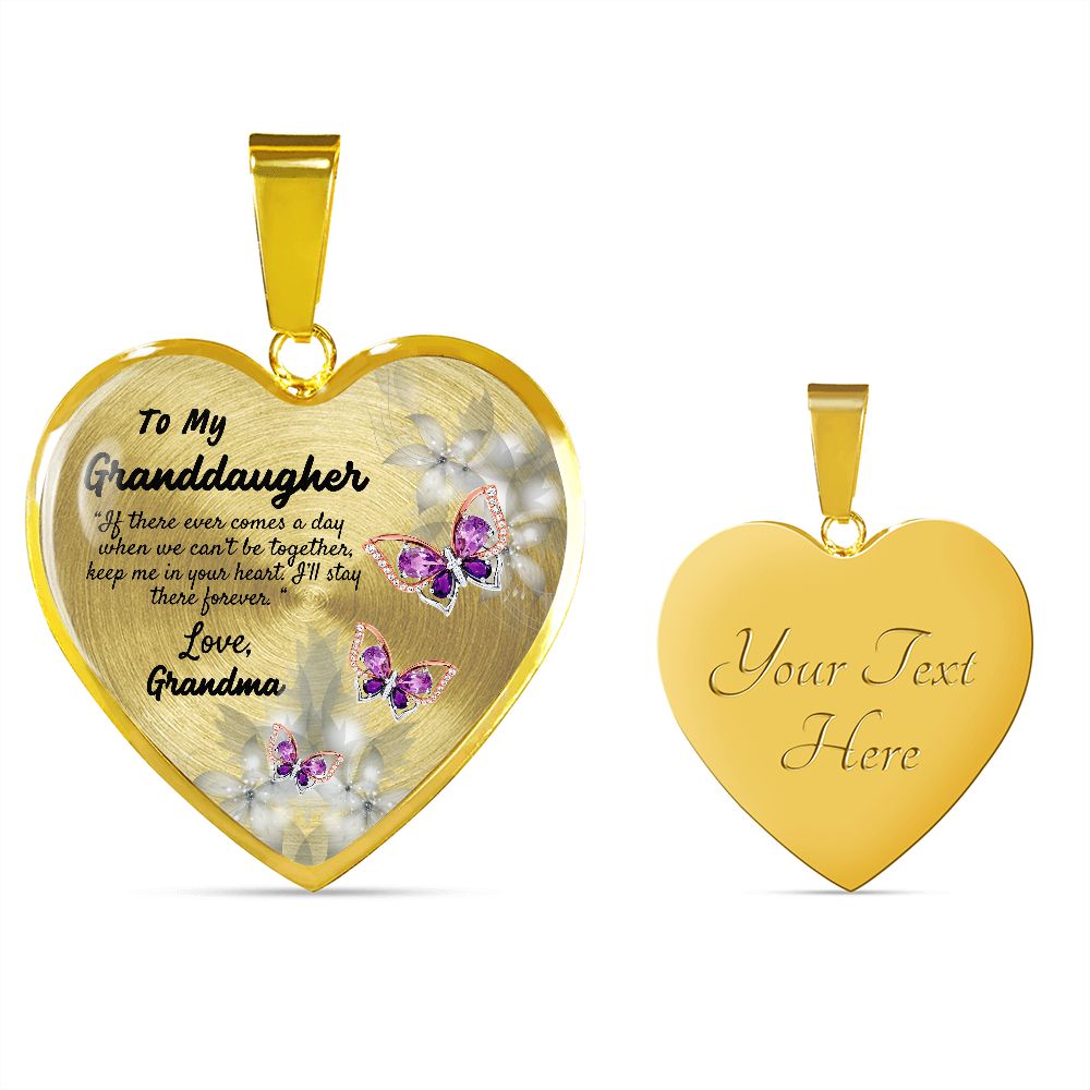 To My Granddaughter Heart Necklace Christmas Gift, Birthday Gift From Grandma