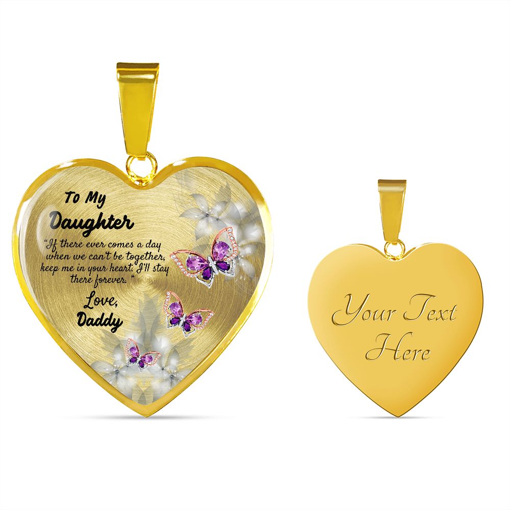 To My Daughter Heart Necklace Christmas Gift, Birthday Gift From Daddy