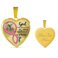 KT0082 Hummingbird God Has You In His Arms I Have You In My Heart Love Pink Infinity Heartbeat Heart Pendant Luxury Necklace with Back Engraving