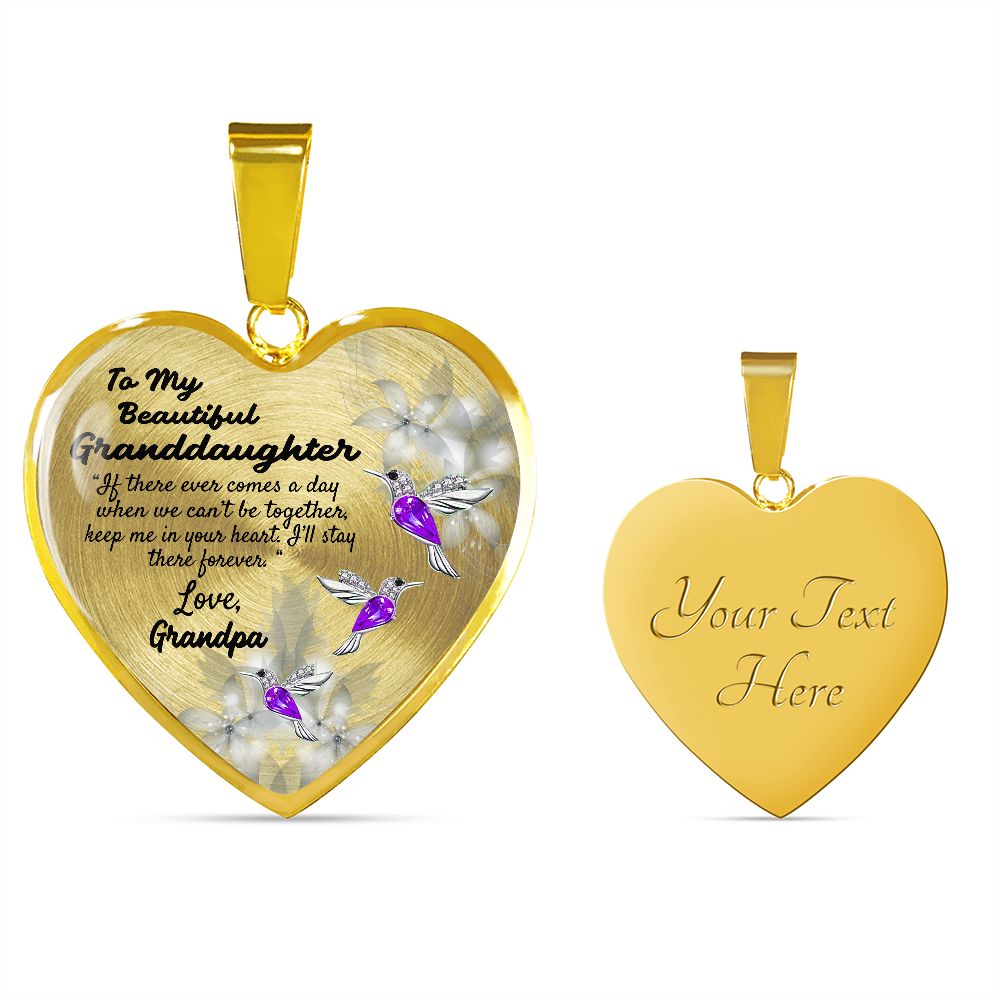 To My Beautiful Granddaughter Heart Necklace Birthday Gift, Christmas Gift From Grandpa