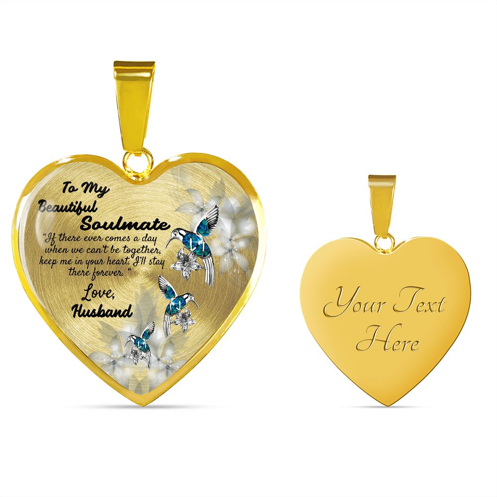 To My Beautiful Soulmate Heart Necklace Birthday Gift, Christmas Gift From Husband
