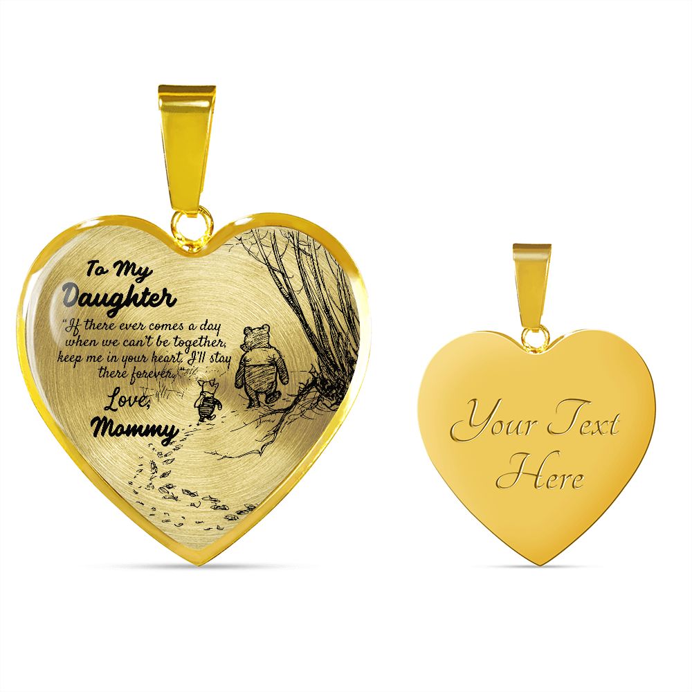 To My Beautiful Daughter Heart Necklace Birthday Gift, Christmas Gift From Mommy